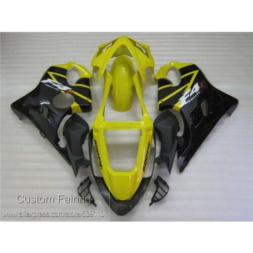 Injection Molding Fairing Kit For Honda CBR600 F4I 01 02 03 Yellow Black Fairings Set CBR600 F4I 2001 2002 2003 HC02