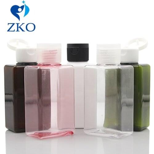 100ml PETG Flip Top Cap Cosmetic Makeup Cream Container Empty Emulsion Shampoo Lotion Travel Refillable Squeeze Square Bottles