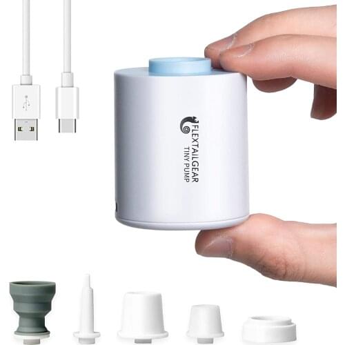 Mini Light Air Pump with 1300mAh Battery USB Rechargeable With Camping light For Outdoor Air bed Quick Inflate Deflate