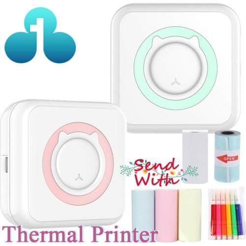 Mini Portable Thermal Printer Paper Photo Pocket Thermal Printer 58 mm Printing Wireless Bluetooth For Android IOS Printers