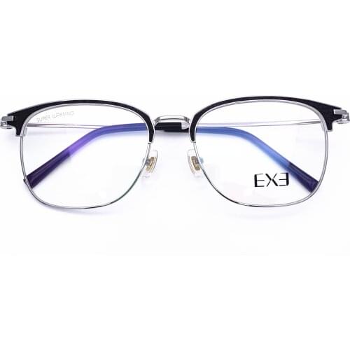 Belight Optical 2019 New Arrival Men Half rimless Leather Trim Rimless Glasses Frame Design Prescription Eyeglasses Frame SR008