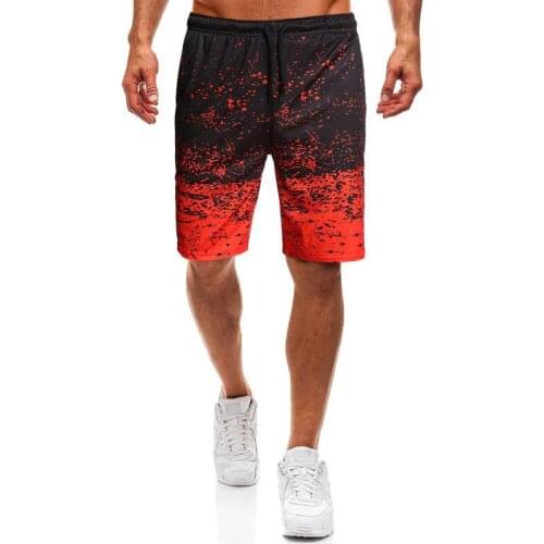 Casual shorts mens digital printing gradient summer shorts 2021 summer new European and American mens casual jogging pants bea