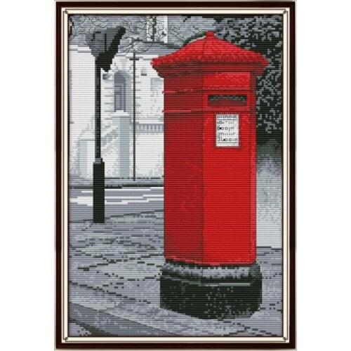 Mailbox cross stitch kit aida 14ct 11ct count print canvas cross stitches needlework embroidery DIY handmade