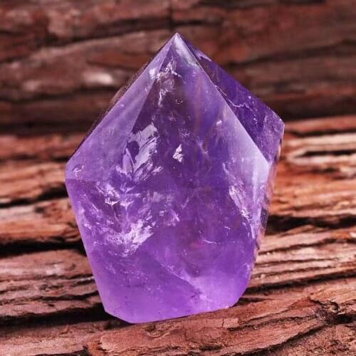 Natural stones and minerals amethyst quartz crystals wand point spiritual healing reiki decoracion hogar moderno