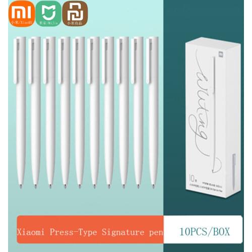 New Original xiaomi mijia 10pcs/Box gel pen sticks pressed out core Japan ink refill 0.5mm black ZTE pen suitable writing