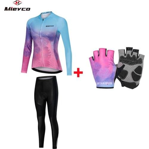 Pro Team Cycling Clothing Women Long Sleeve Bicycle Jersey Set Sport MTB Wear Quick Dry Road Bike Jersey 2020 Female Riding Suit