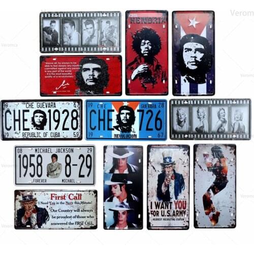 Michael Jackson Che Guevara Poster Metal Vintage License Girl Plates Wall Plaque Cafe Restaurant Living Room Home Decor
