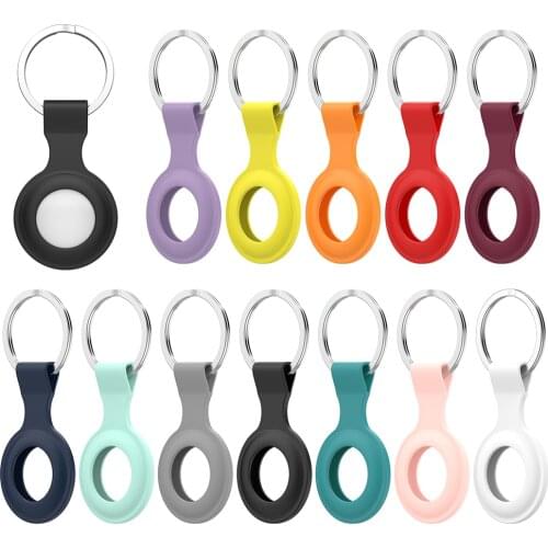 Shockproof Leather Key Ring Case for Apple Airtag Silicone Protective Case Keychain Cover for Apple Airtags Locator Tracker New