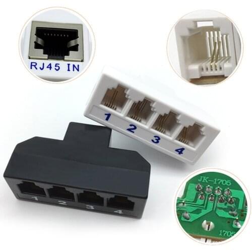 RJ45 To RJ11 Network Cable Splitter Adapter RJ45 Female Splitter Socket Connector Adapter For Phone