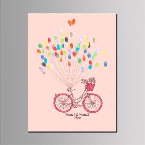 1Pc Romantic Fingerprint Tree Painting Wedding DIY Signature Guest Book Wedding Decoration For Brithday Classmates Party Supply