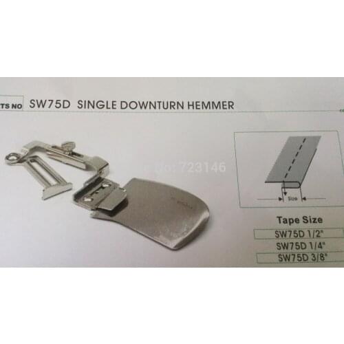 MADE IN JAPAN LOCKSTITCH DOUBLE FOLD BIAS BINDER HEMMER&HEMMER FEET FOOT SW75D SINGLE DOWNTURN HEMMER