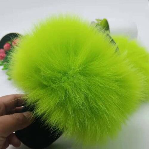 Kids Fur Slippers Girl Real Fox Fur Slides Home Furry Flat Sandals Child Cute Fluffy House Shoes Luxury Children Fur Flip Flops