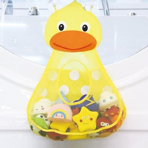 Cute Cartoon Frog Duck Baby Kids Bath Toy Bathroom Mesh Bag Organizer Holder