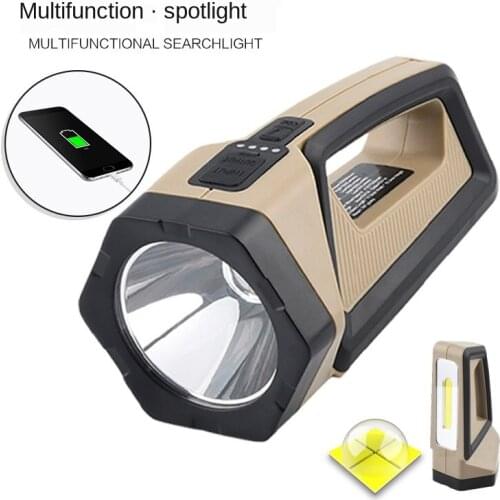 LED Portable Lamp New Xhp50 Strong Light Searchlight Flashlight Portable USB Rechargeable Outdoor Waterproof Multifunctional