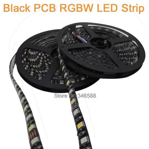 5M 12V DC 10mm Width Black PCB 60LED/M SMD 5050 RGBW LED Strip IP20 IP65 IP67 Wateproof Flexible Strip Ribbon RGBCW RGBWW