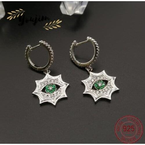 2021 New Monaco 925 Silver Zircon Demon Eye Earrings Women Luxury Fashion Gift