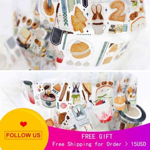 1 Loop Scrapbooking Stickers Afternoon Tea Yayating Summer Rabbit, Stationery Pet Tape Cash Register