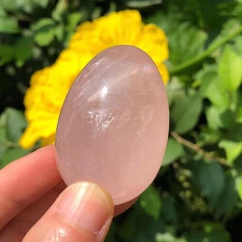 1PCS 50-80g Natural Rose Quartz Crystal Egg Ball Magic Sphere Healing Kegel Exercis Stone