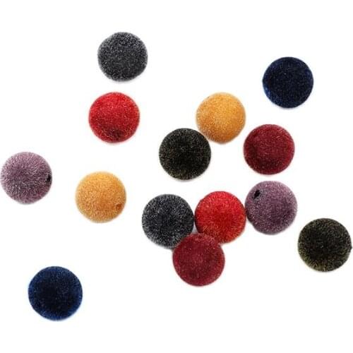 10pcs Round Spacer Beads 16mm Big Holes End Bead for DIY Bracelet Necklace Stud Earring Making Pendants Hair Jewelry Accessories