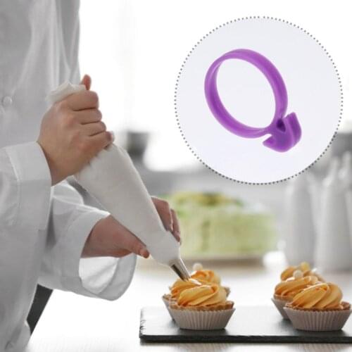 10pcs Kitchen Decorative Flower Bag Retaining Ring Cable Tie Sealing Ring Loaded Pastry Bags Retaining Ring Bar Cake Tools