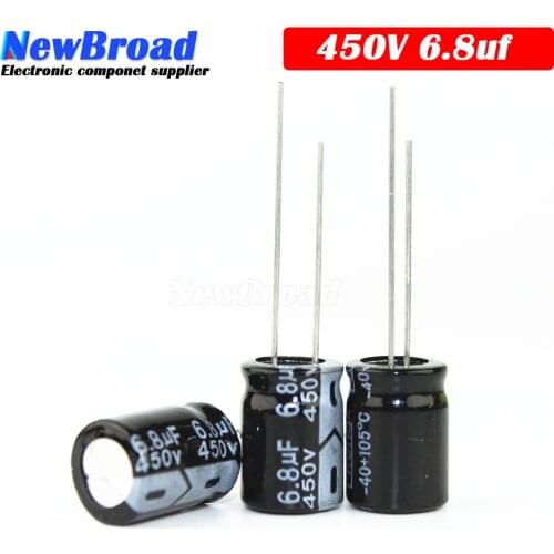 10PCS Original aluminum electrolytic capacitor 250V 6.8UF 400V 6.8UF 450V 6.8UF plug-in multi specification 8*12 10*13 8*10MM