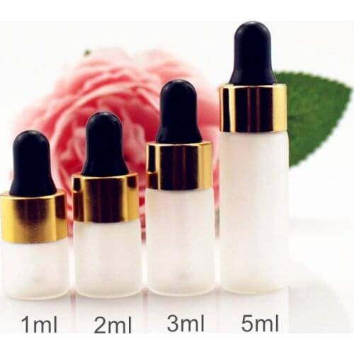 100pcs/lot 1ml 2ml 3ml 5ml Glass Perfume Bottle Essential Oil Vials With Glass Pipette Dropper Refillabel Cosmetic Bottles