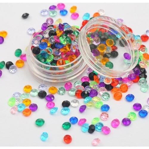 1000pcs/pack 3mm Tiny Diamond Confetti Acrylic Crystals Rhinestone Confetti Wedding Party Decoration DIY Crafts Embellishments