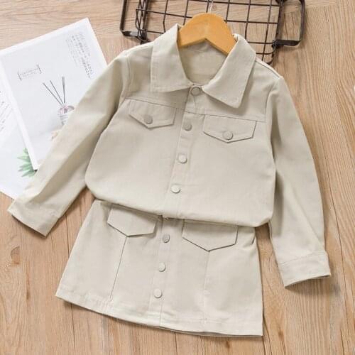 2021 Girls Dress New Spring Casual Kids Girl Party Dress Christmas Jackets Coat +Dress 2pcs Suit Kids Outwear Vestidos Clothing