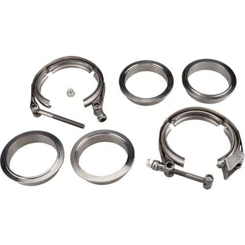 304 Stainless Steel 2" 2.5" 3" 3.5" V band Clamp V-band Exhaust Flange Turbo Exhaust pipes V Clamps Kits Down Pipe Universal