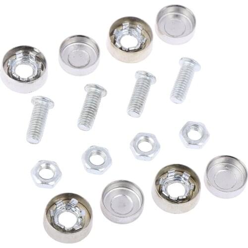 4Pcs/Set Chrome Anti-theft Screws Car License Plate Bolts Frame Screws