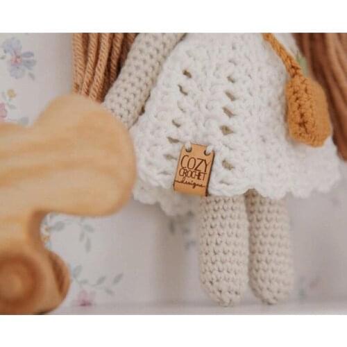 55pcs Personalized leather Tags for Knitting Crochet items Sewing Garment Handmade label with Brand logo Hat clothing DIY labels