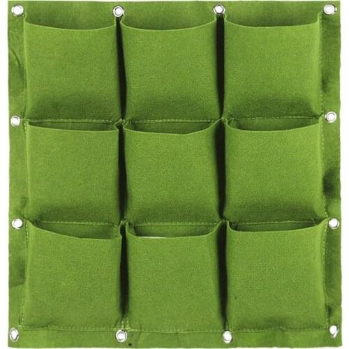 9 Pockets Garden Wall Hanging Planting Bags Green Plant Grow Planter Vertical vegetable Garden Supplies Bags
