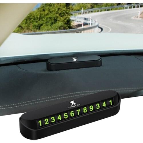 ABS Luminous Car Temporary Parking Card Hidden Switch Phone Number Card Accessories For Peugeot 206 207 208 301 307 308 406 407