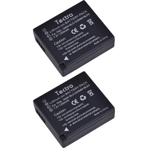 2Pc DMW-BLG10 BLG10 DMW BLG10E BPDC15 Battery for Panasonic Lumix GF6,GX7,GX80,GX85,GX7 Mark II,LX100