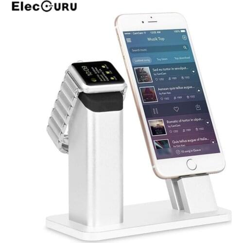 Aluminium Stand Holder For Apple Watch 3/2/1 Charging Dock Charger Station Mount Base For iPhone X/8/ 7/7 plus/SE/5s/6S/PLUS
