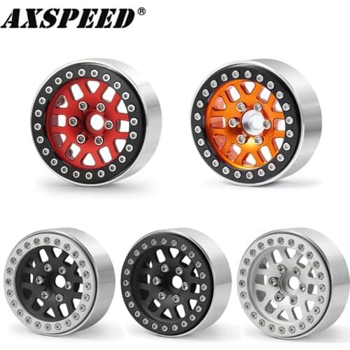 AXSPEED 4pcs/set 1.9" Alloy Beadlock Wheel Rims 25mm Width For D90 SCX10 TRX4 CC01 1/10 RC Crawler