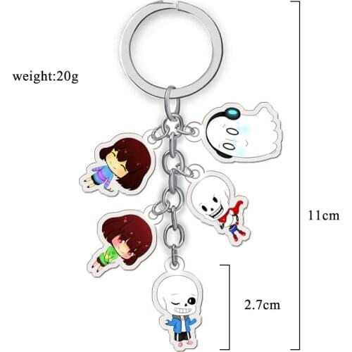 Game Undertale Keychain Frisk Toriel Sans Papyrus Anime Pendant Key Chain Acrylic Key Ring Cosplay Accessories Gift