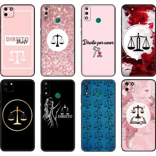 Black tpu Case For Huawei Y9S Y6S Y8S Y5P Y7P Y8P Case For Huawei Y5 lite Prime Y6 2019 Cover Law Student Lawyer Judge Justice