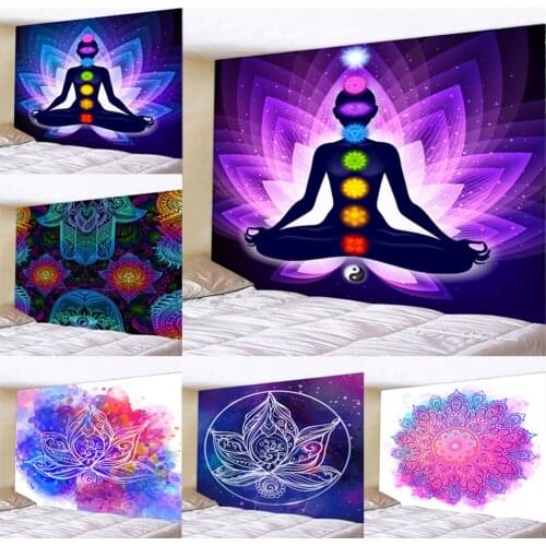 Flower Meditation Tapestry Maple leaf Wall Hanging Mandala Blanket Tapestry Wall Cloth Psychedelic Wall Hanging Tapiz 150*200cm