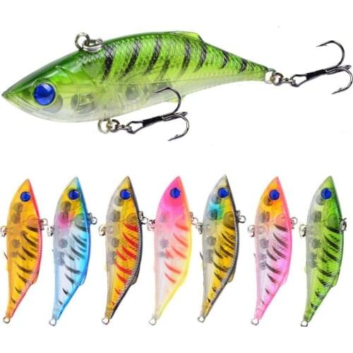 DHYJSFDC Winter VIB Fishing Lure 75mm 10g Hard Bait Inside Ice Sea Fishing Tackle Diving Swivel Jig Metal Wobbler Lure