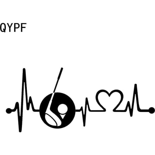 QYPF 17*7.4CM Interesting Electrocardiogram golf Decor Car Sticker Silhouette Vinyl C16-1467