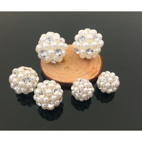 Imitation Pearl and rhinestone Beads Round Beads Fit Europe Beads Jewelry making