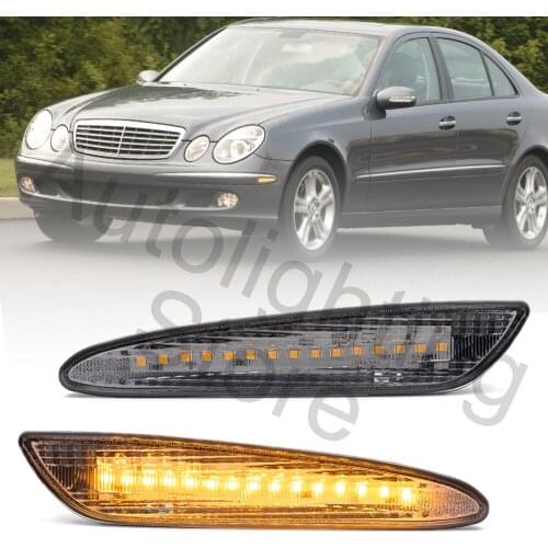 For Mercedes Benz E-Class W211 Pre-LCI E350 E500 E320 E55 AMG 2Pcs LED Side Marker Light Bumper Turn Signal Lamps 2004 2005 2006