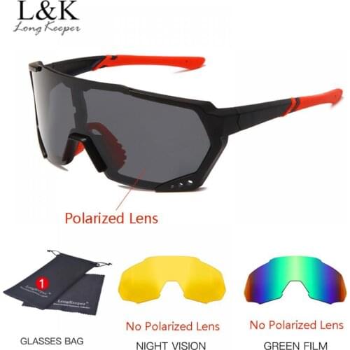 LongKeeper Polarized Sunglasses Men Women Outdoor Sport Mirrored Lens Sun Glasses One Peice Big Frame Goggles Unisex Eyewear