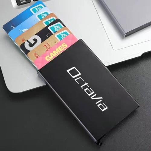Metal Business Card Holder Creative Holder Credit Business Card Case Wallet Bag For Skoda OCTAVIA 2 3 A7 VRS MK2 a5 RS 2013-2020