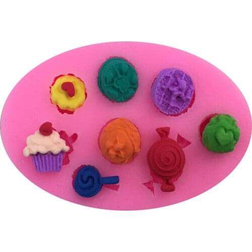 Mini Lollipop Shape Chocolate Silicone Mold Candy Pastry Mould Fondant Cake Ice Cube Molds Baking Cake Decoration Tools Soap