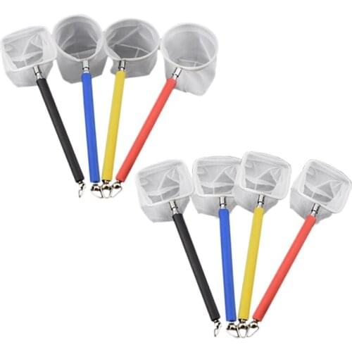 Mini Adjustable Fish Tank Catch Net Stainless Steel Shrimp Scoop Fish Scoop Round Square Pocket Shrimp Catching Nets