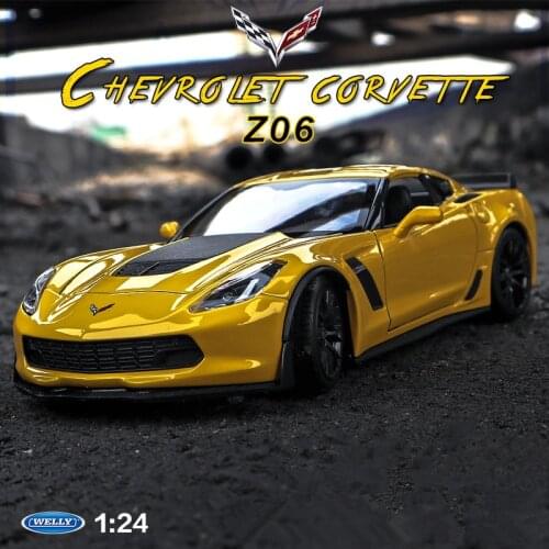 Welly 1:24 Chevrolet Corvette Z06 car alloy car model simulation car decoration collection gift toy Die casting model boy toy