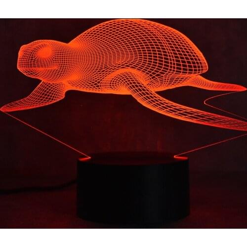 Sea Turtle Lamp 3D LED Visual Colorful Light Fixture USB Table Lamp Sleeping Night Light Tortoise Novelty Home Party Decor
