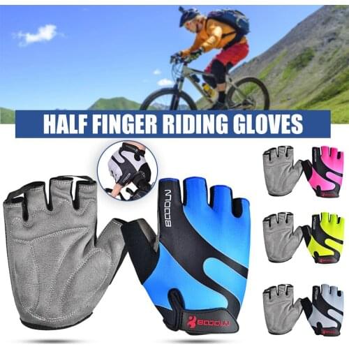 Non-slip Half Finger Gloves with Wrist Wrap Support Padded Fitness Short Open Finger Glove for Riding Sports Summer SAL99